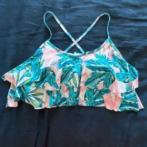 Palm Print Bathing Suit Top